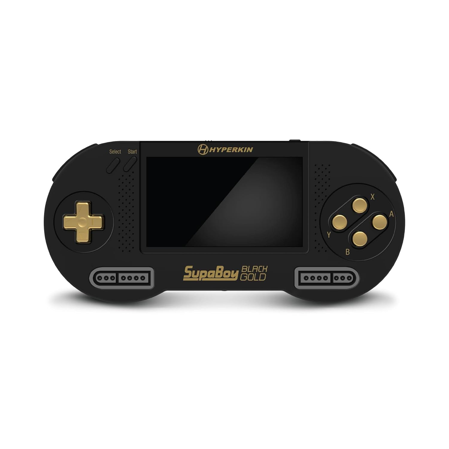 SupaBoy Portable Pocket Console for Super NES / Super Famicom Games - Black/Gold