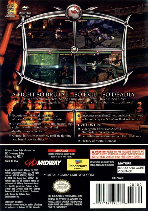 Mortal Kombat: Deadly Alliance - GameCube