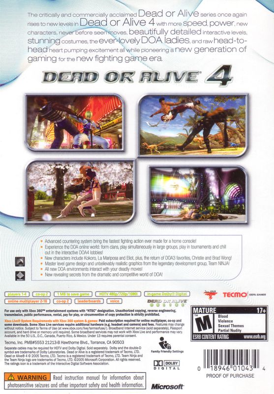 Dead or Alive 4 - Xbox 360