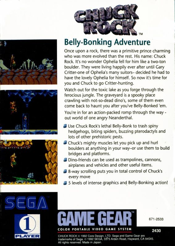 Chuck Rock - SEGA Game Gear