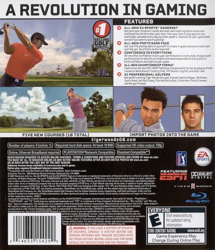 Tiger Woods PGA Tour 08 - PlayStation 3