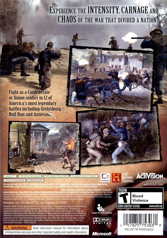 The History Channel: Civil War - A Nation Divided - Xbox 360