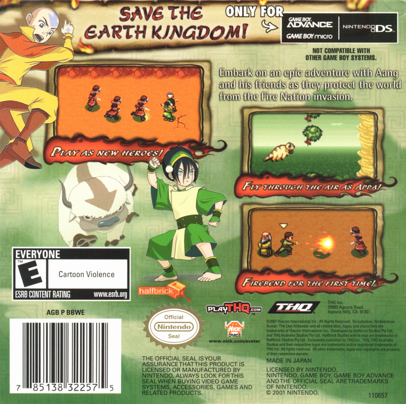 Avatar: The Last Airbender - The Burning Earth - Game Boy Advance