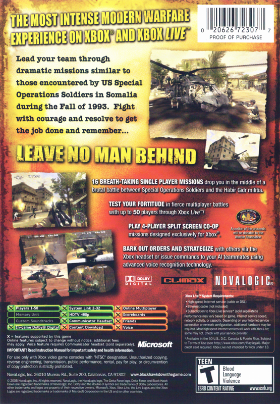 Delta Force: Black Hawk Down - Xbox