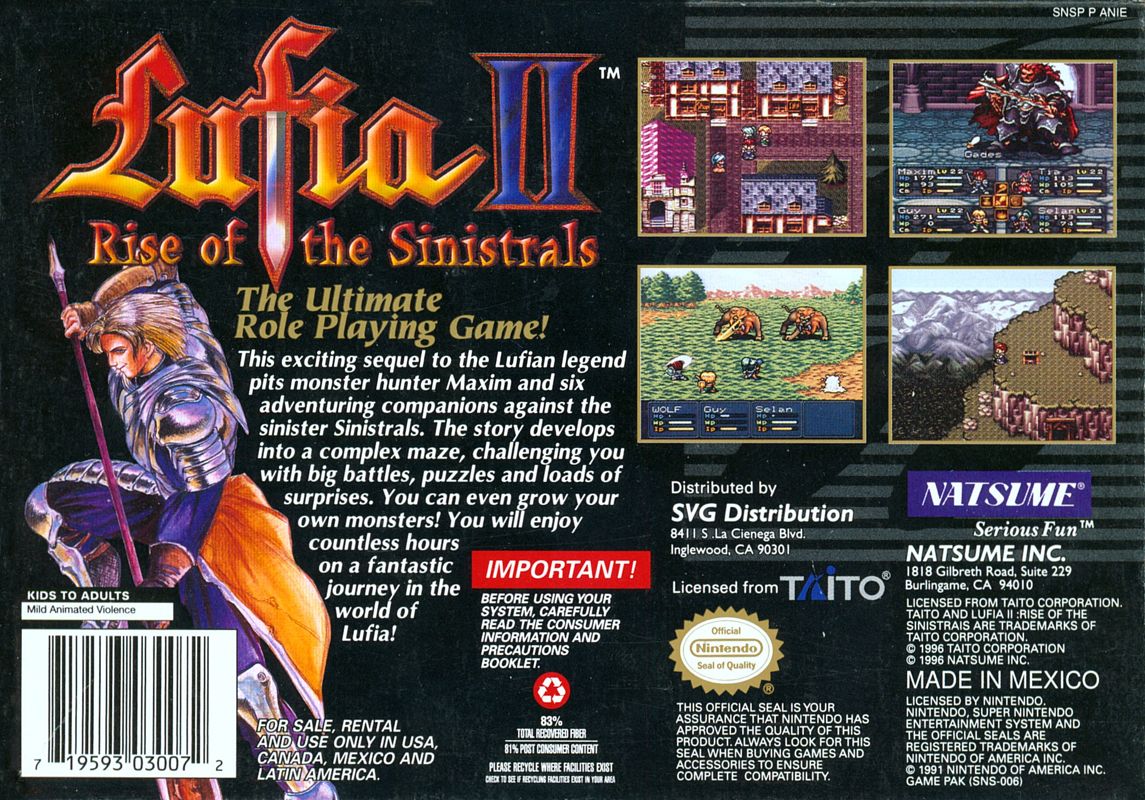 Lufia II: Rise of the Sinistrals - Super Nintendo