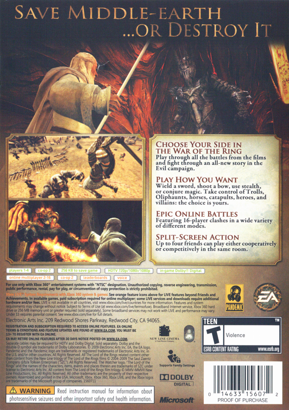 Lord of the Rings: Conquest - Xbox 360