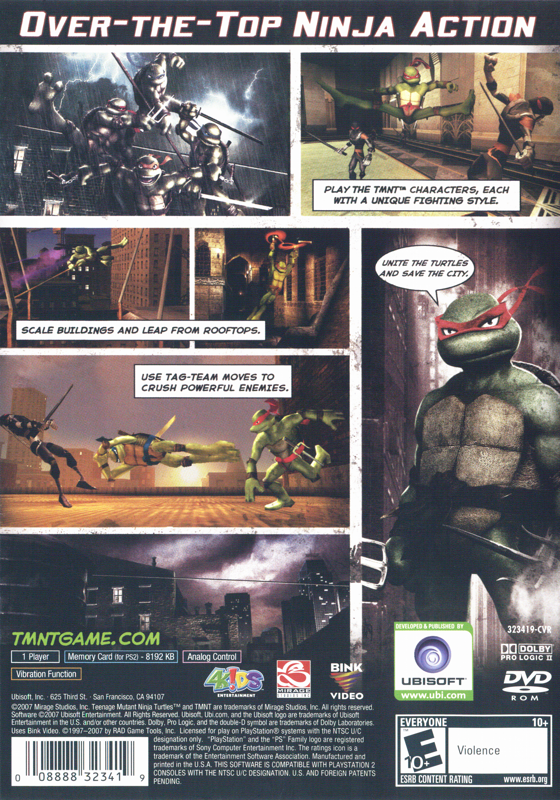 Teenage Mutant Ninja Turtles - TMNT - PlayStation 2