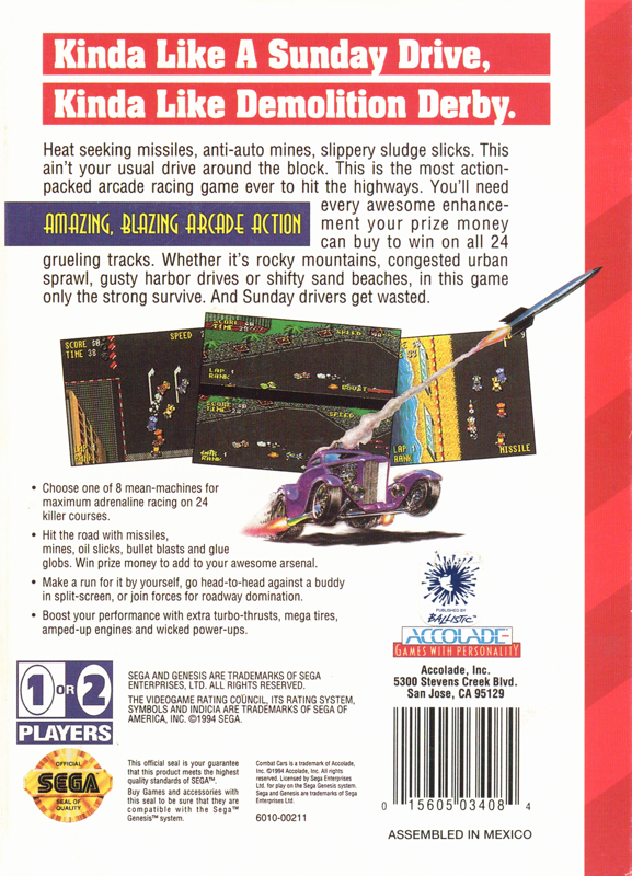 Combat Cars - SEGA Genesis