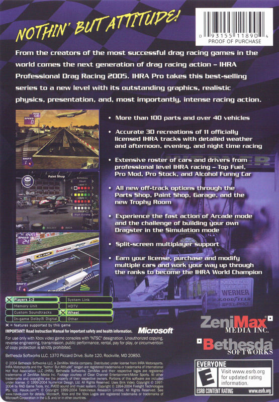 IHRA Professional Drag Racing 2005 - Xbox