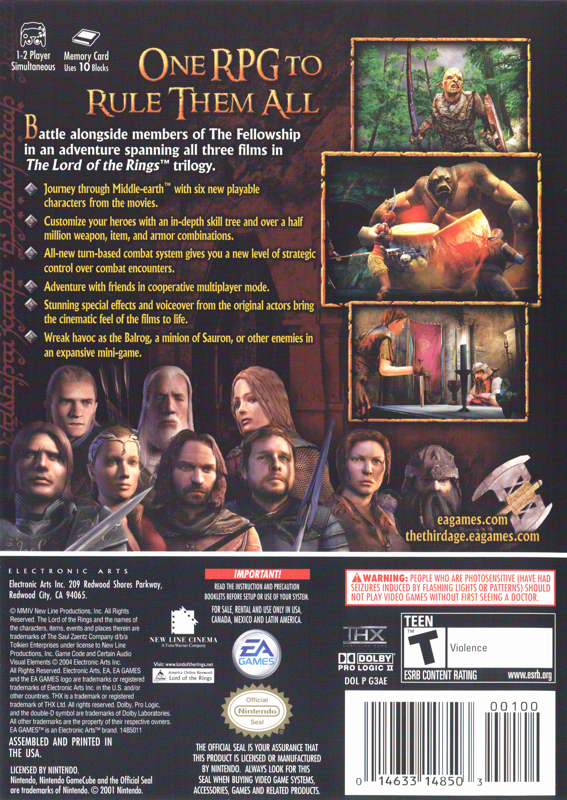 Lord of the Rings: The Third Age - GameCube