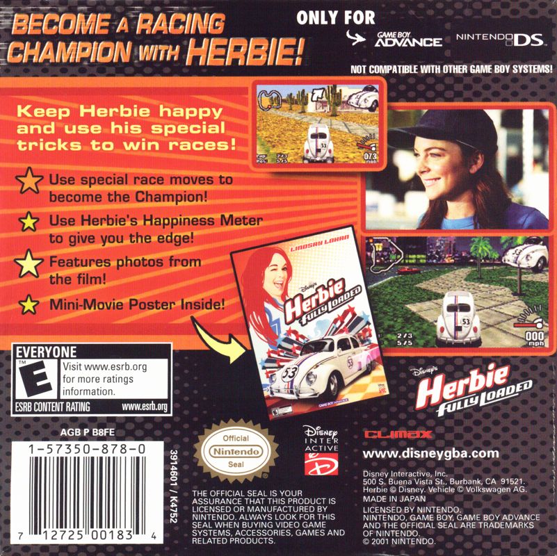Herbie: Fully Loaded - Game Boy Advance