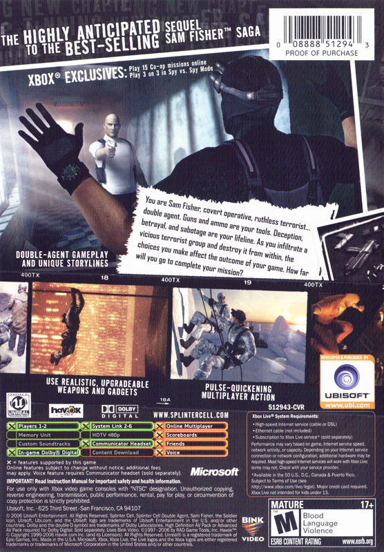 Tom Clancy's Splinter Cell: Double Agent - Xbox