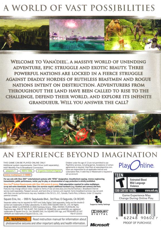 Final Fantasy XI Online - Xbox 360