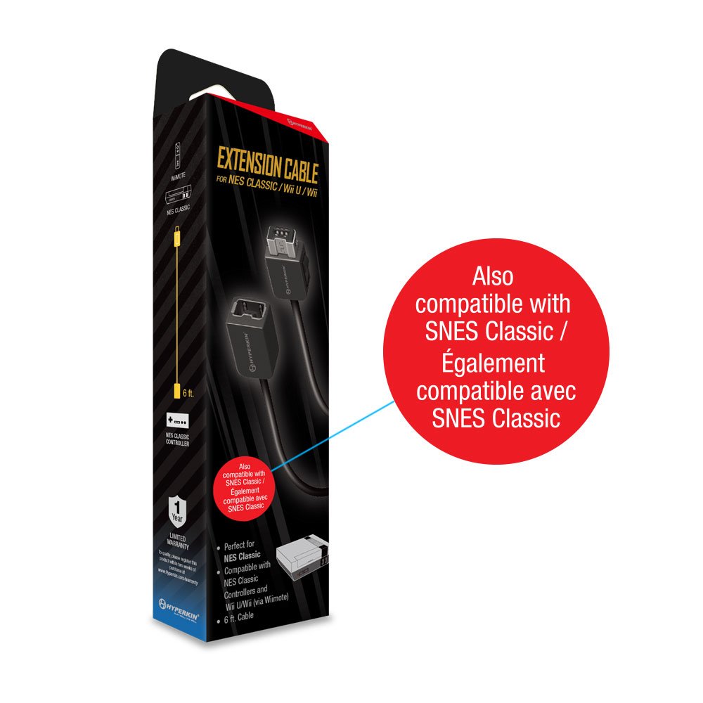 Extension Cable 6 FT for SNES Classic Edition / NES Classic Edition / Wii U / Wii