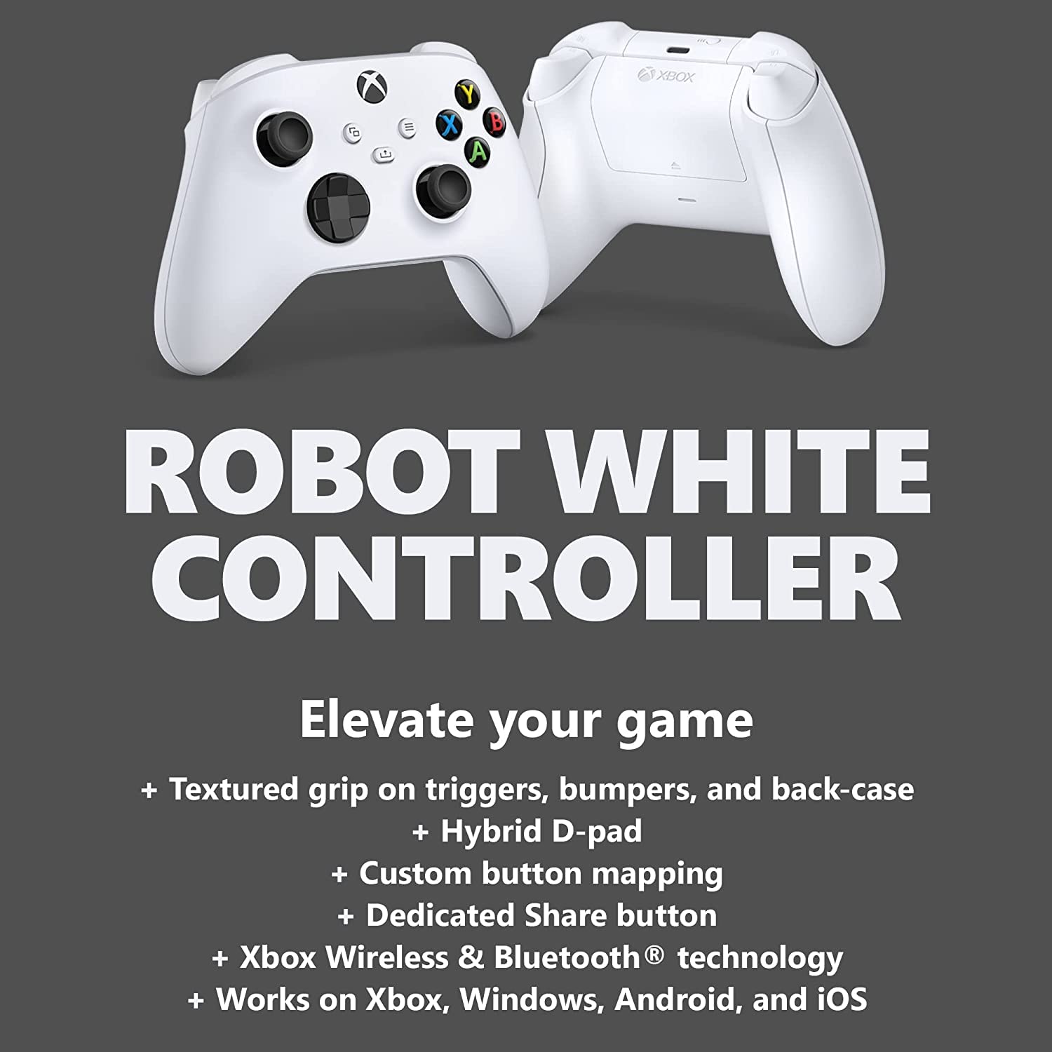 Xbox Wireless Controller for Series, One, PC, iOS, Android - Robot White