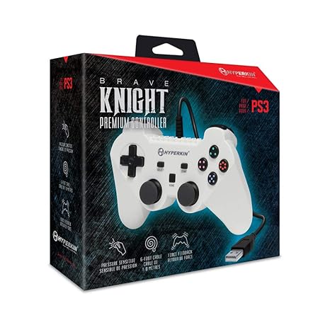 Brave Knight Premium Controller for PS3 / PC / Mac - White