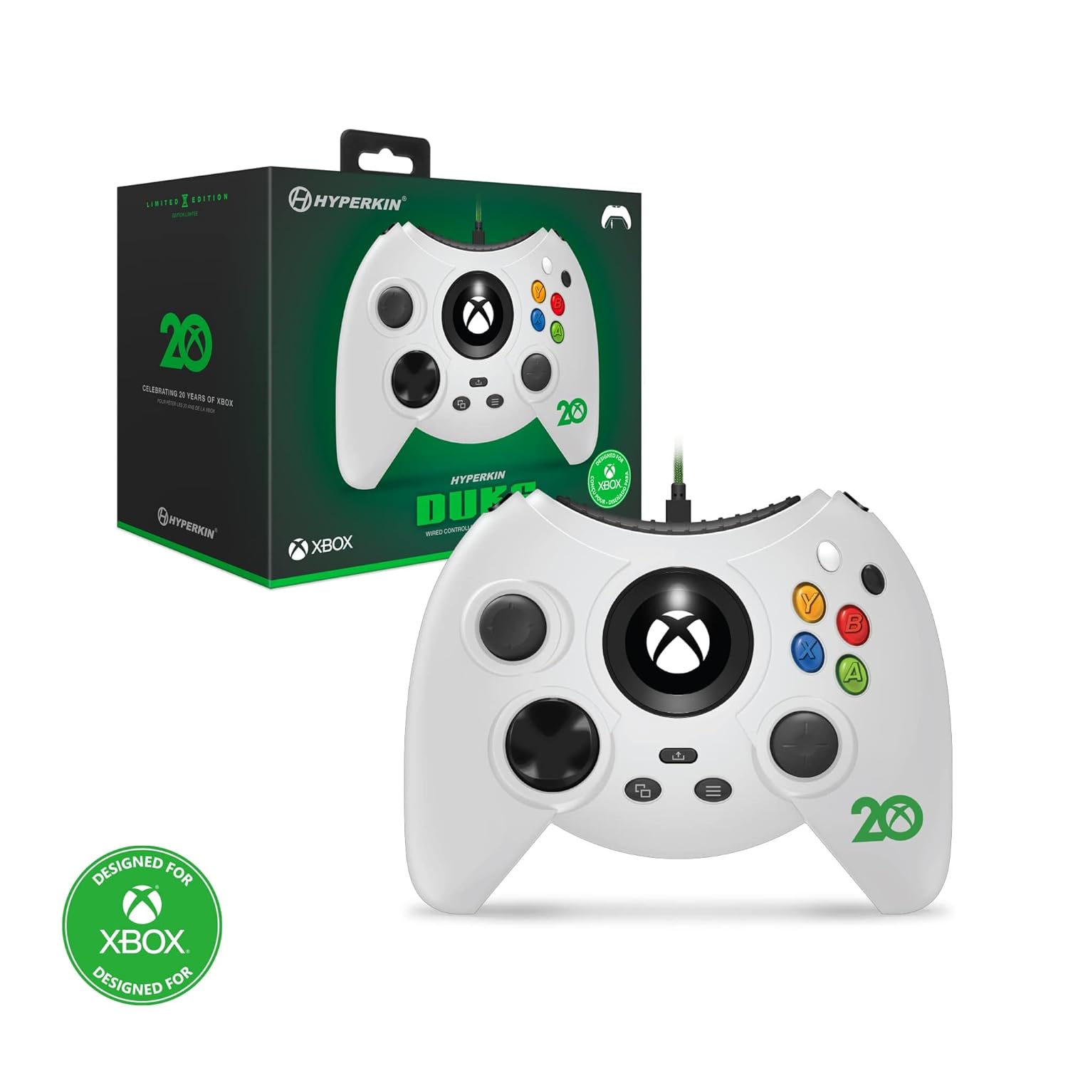 Duke Wired Controller (Xbox 20th Anniversary Ltd. Edition) - Officially Licensed for Xbox Series X|S / Xbox One / PC