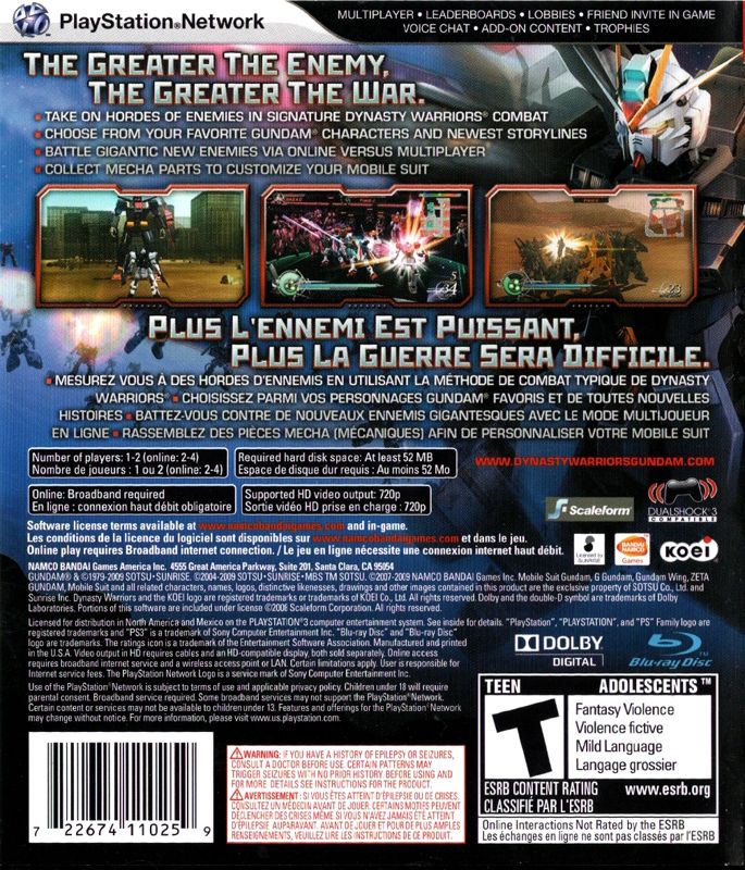 Dynasty Warriors: Gundam 2 - PlayStation 3