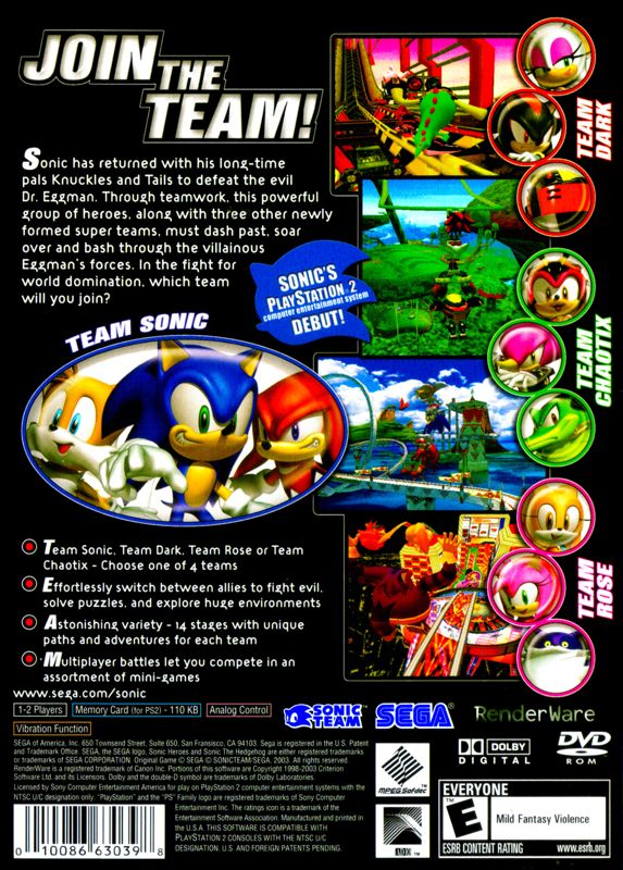 Sonic Heroes - PlayStation 2