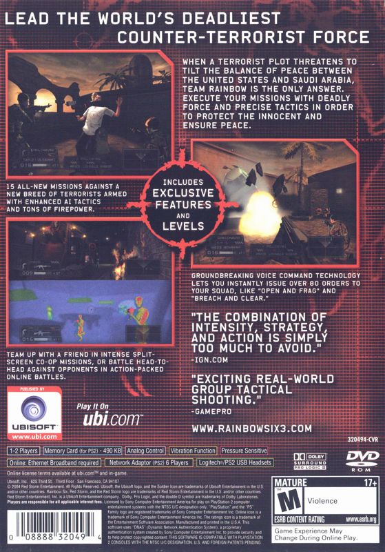 Tom Clancy's Rainbow Six 3 - PlayStation 2