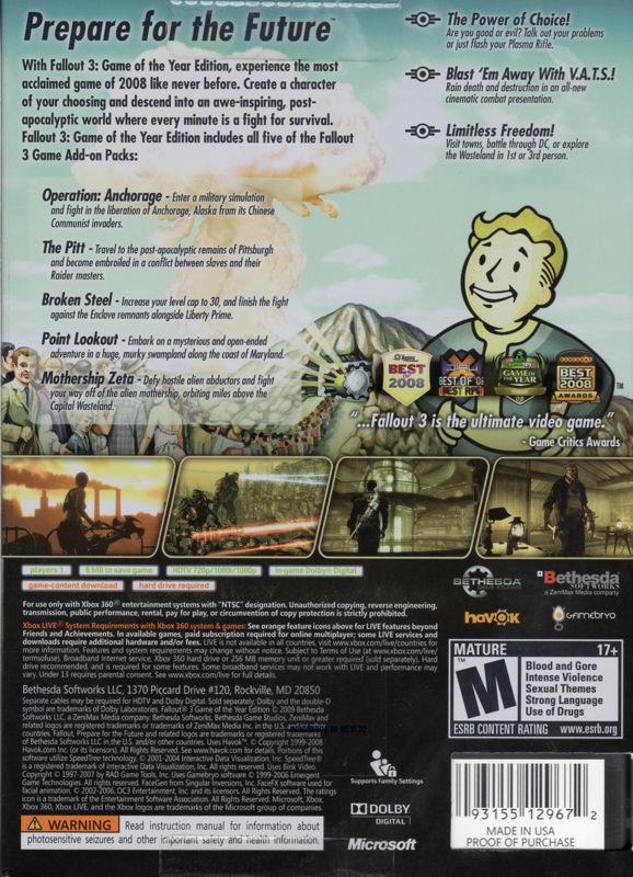 Fallout 3: Game of the Year Edition - Xbox 360