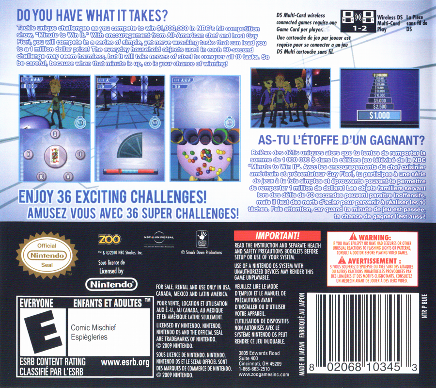 Minute to Win It - Nintendo DS