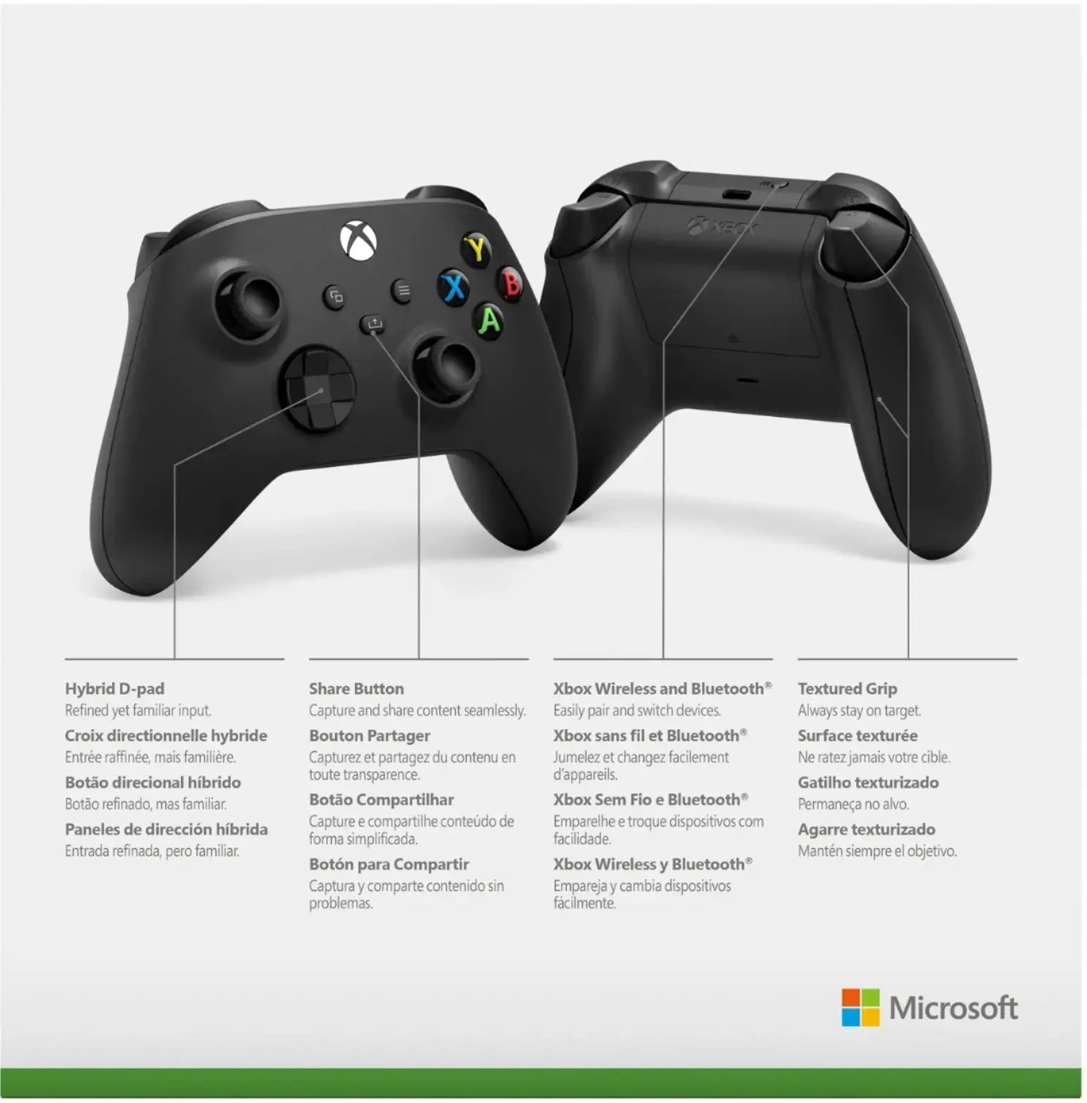 Xbox Wireless Controller for Series, One, PC, iOS, Android - Carbon Black