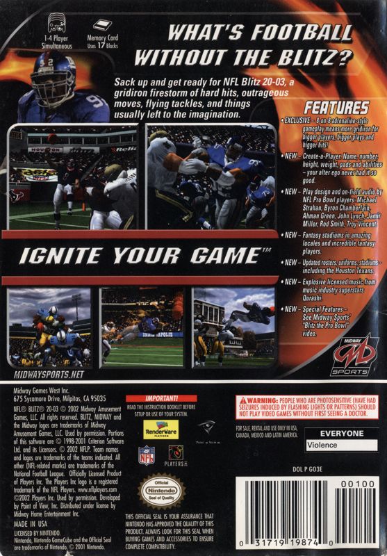 NFL Blitz 2003 - GameCube