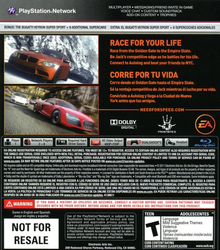 Need for Speed: The Run - PlayStation 3