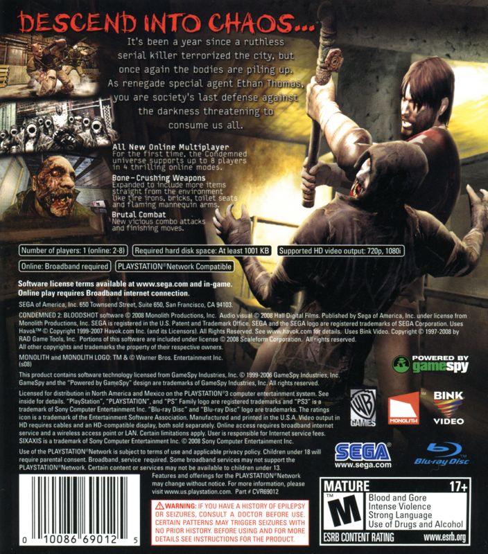 Condemned 2: Bloodshot - PlayStation 3
