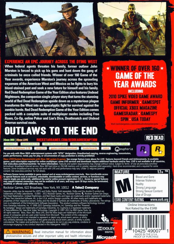 Red Dead Redemption: Game of the Year Edition - Xbox 360