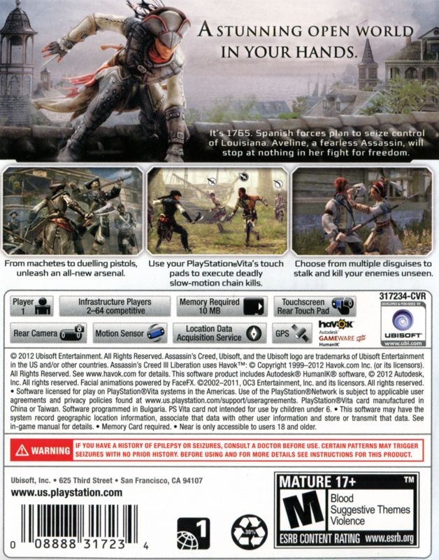 Assassin's Creed III: Liberation - Playstation Vita
