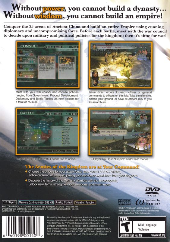 Dynasty Warriors 5: Empires - PlayStation 2