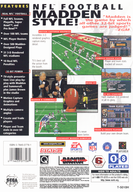 Madden NFL 97 - SEGA Saturn