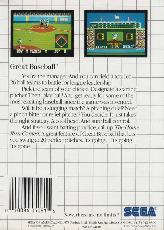 Great Baseball - Sega Master System