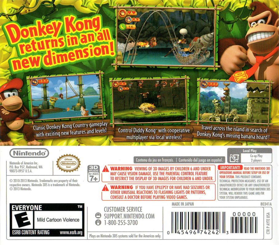 Donkey Kong Country Returns 3D - Nintendo 3DS