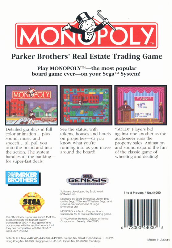 Monopoly - SEGA Genesis