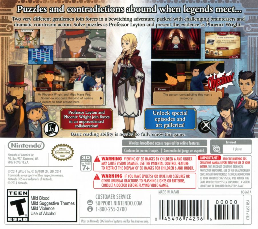 Professor Layton vs Phoenix Wright: Ace Attorney - Nintendo 3DS