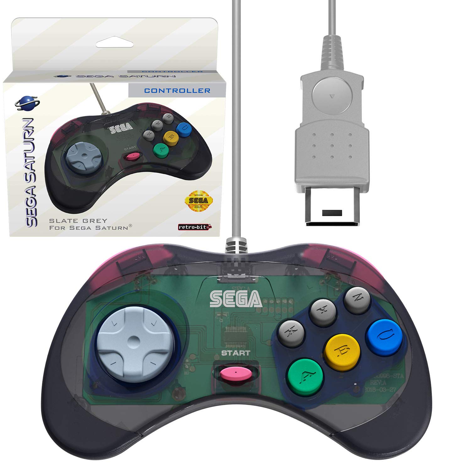 Wired Controller for SEGA Saturn (Officially Licensed) - Slate Gray