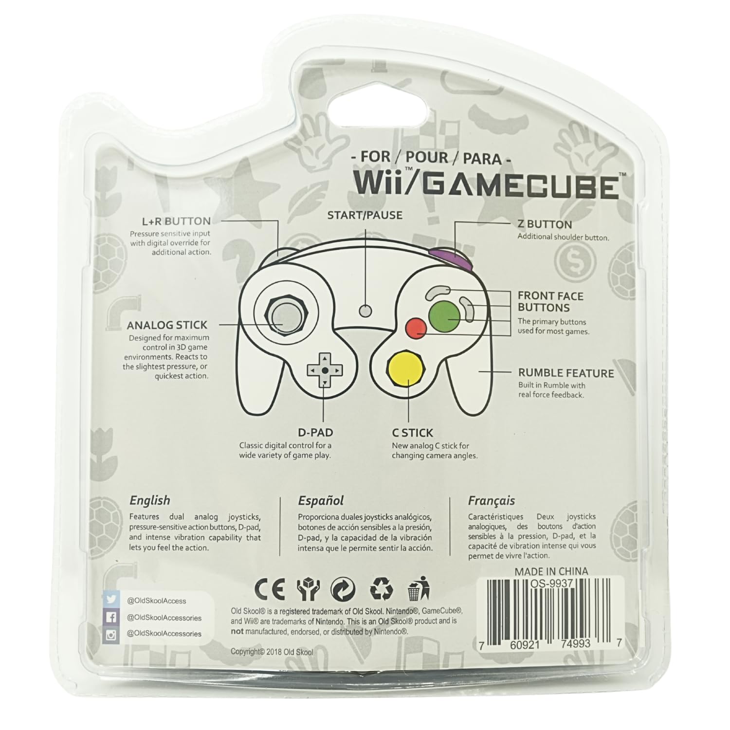 Wired Controller for Nintendo GameCube / Wii - White