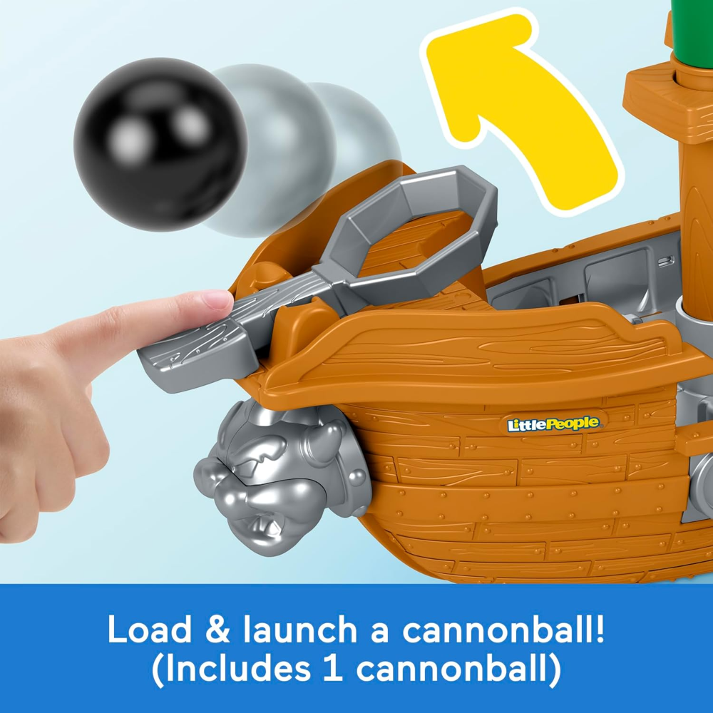 Fisher-Price Little People Toddler Toy My Mario Bowser’s Airship Playset with Bowser Figure