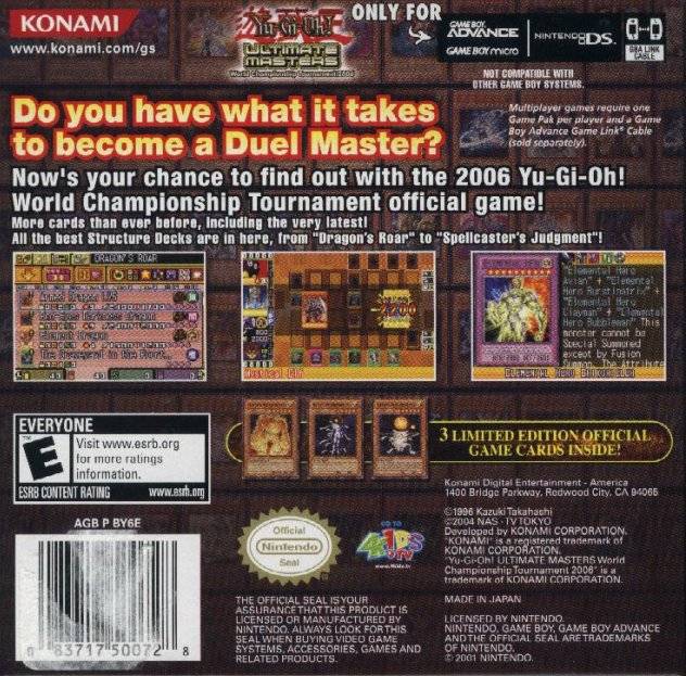 Yu-Gi-Oh!: Ultimate Masters - World Championship Tournament 2006 - Game Boy Advance