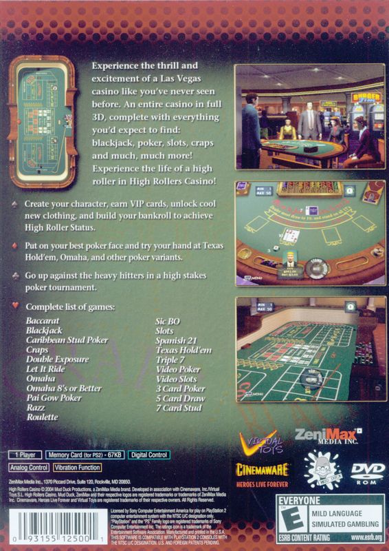 High Rollers Casino - PlayStation 2