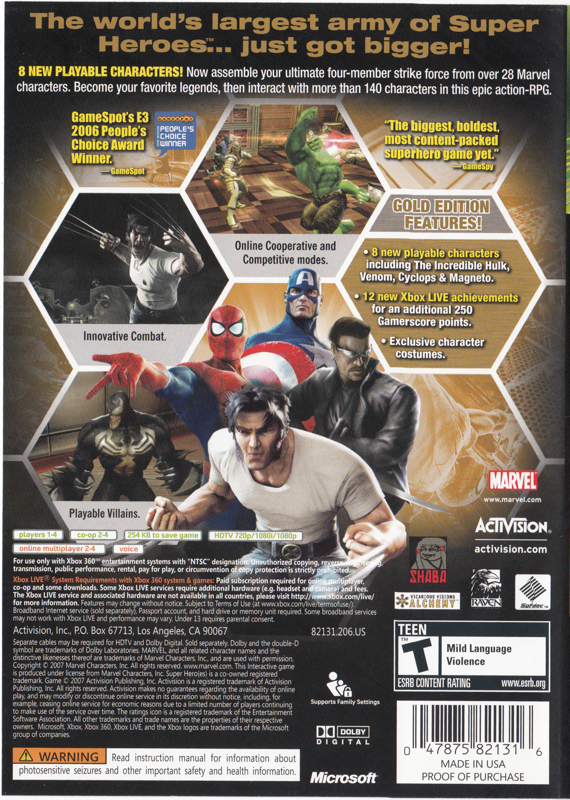 Marvel Ultimate Alliance: Gold Edition - Xbox 360