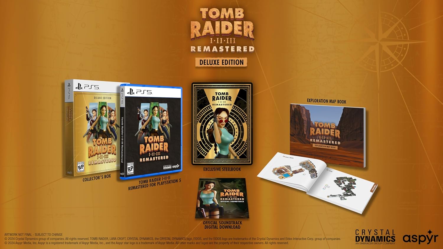 Tomb Raider I-III Remastered Starring Lara Croft: Deluxe Edition - PlayStation 5