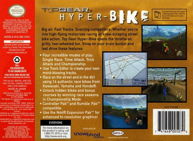 Top Gear Hyper-Bike - Nintendo 64