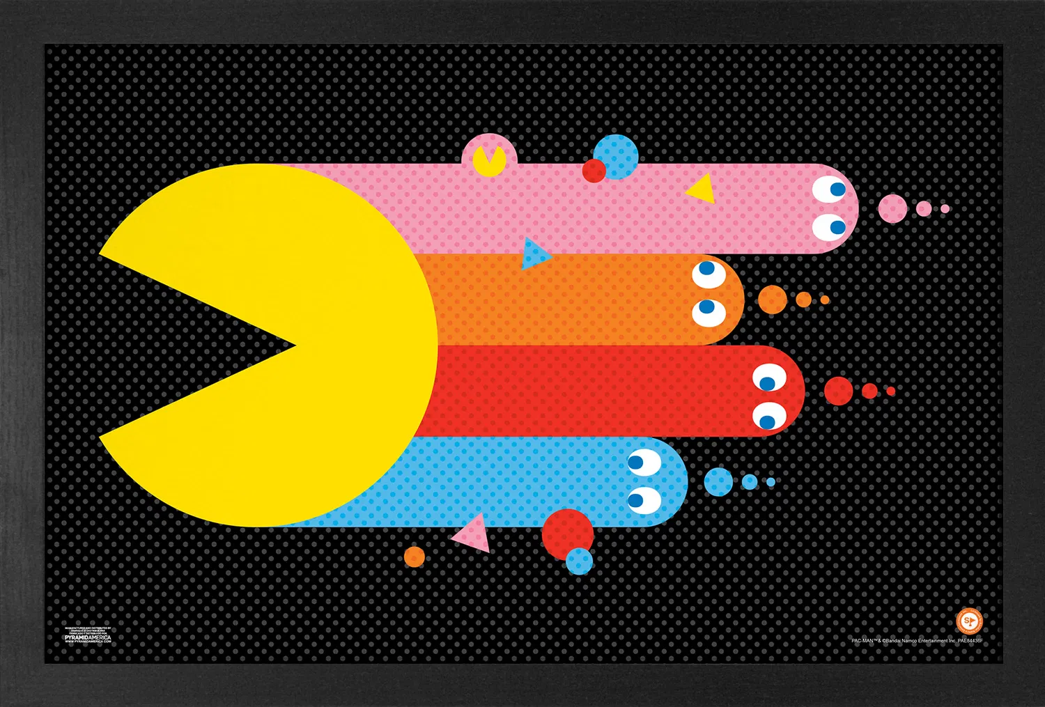 Pac-Man - Streaks - 11"x17" Gel-Coat Framed Print