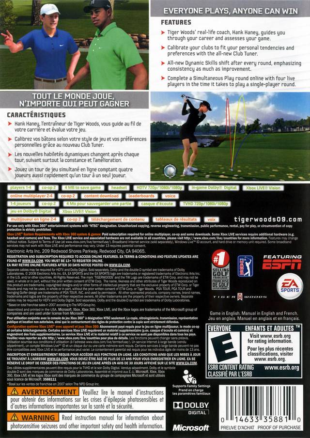 Tiger Woods 2009 - Xbox 360