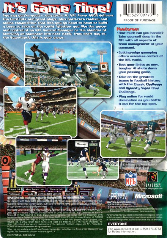 NFL Fever 2003 - Xbox