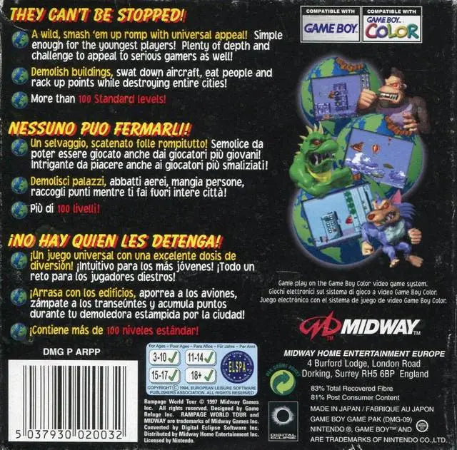 Rampage World Tour - Game Boy Color